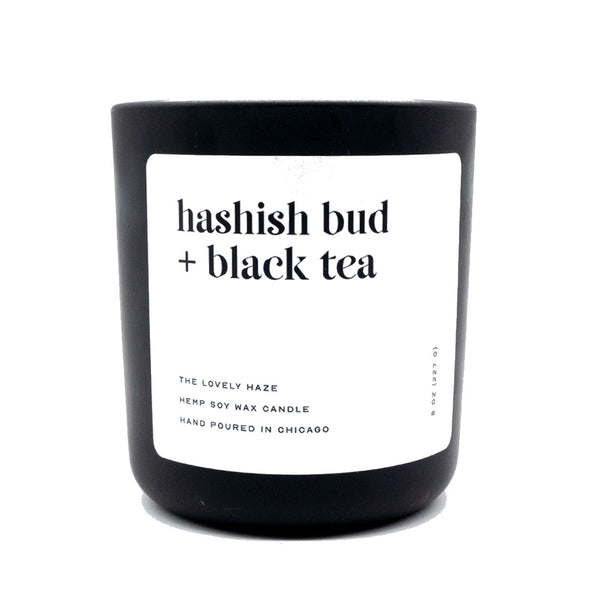 Enjoy Lovely Haze hemp soy wax, sustainable and clean burning candles, renewably sourced and biodegradable. With intoxicating fragrances charged by an herbal medley of black tea and cannabis, rounded out with a complex base of green patchouli and warm amber. Size: 12oz Top: Lavender, Eucalyptus, Basil, Bergamot Middle: Rosemary, Cannabis, Black Tea Base: Patchouli, Amber, Vanilla, Musk.