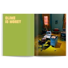 Load image into Gallery viewer, Snail World: Life in the Slimelight is a collection of absorbing snapshots from an alternate universe where snails drink bubble tea at the mall, hit tiny bongs, and get beamed up into flying saucers.