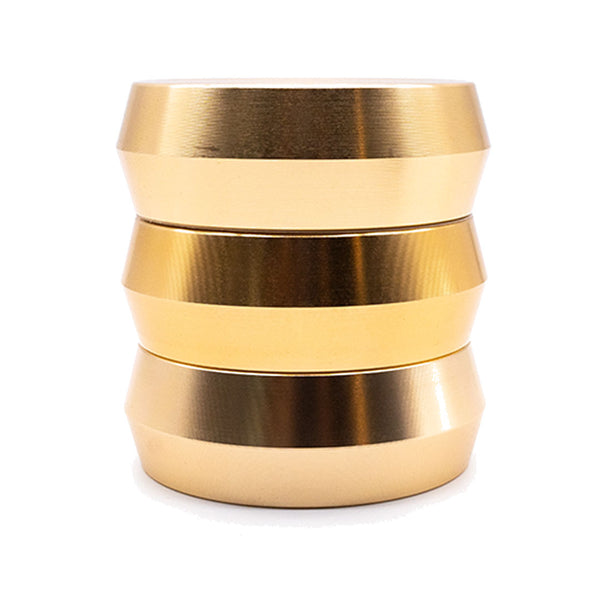 Welcoming Sackvilles, Bougie Grinder, 3-Tier Gilded Grinder enables you to grind more, faster and semmlessly. Perfect for entertaining. The wide plate, diamond-sharp teeth, three tiers and deep-set bowl can handle any herb (rose, lavender, sage, chamomile) so you can get crafty with custom blends. Be multi-functional, but make it fashion.
